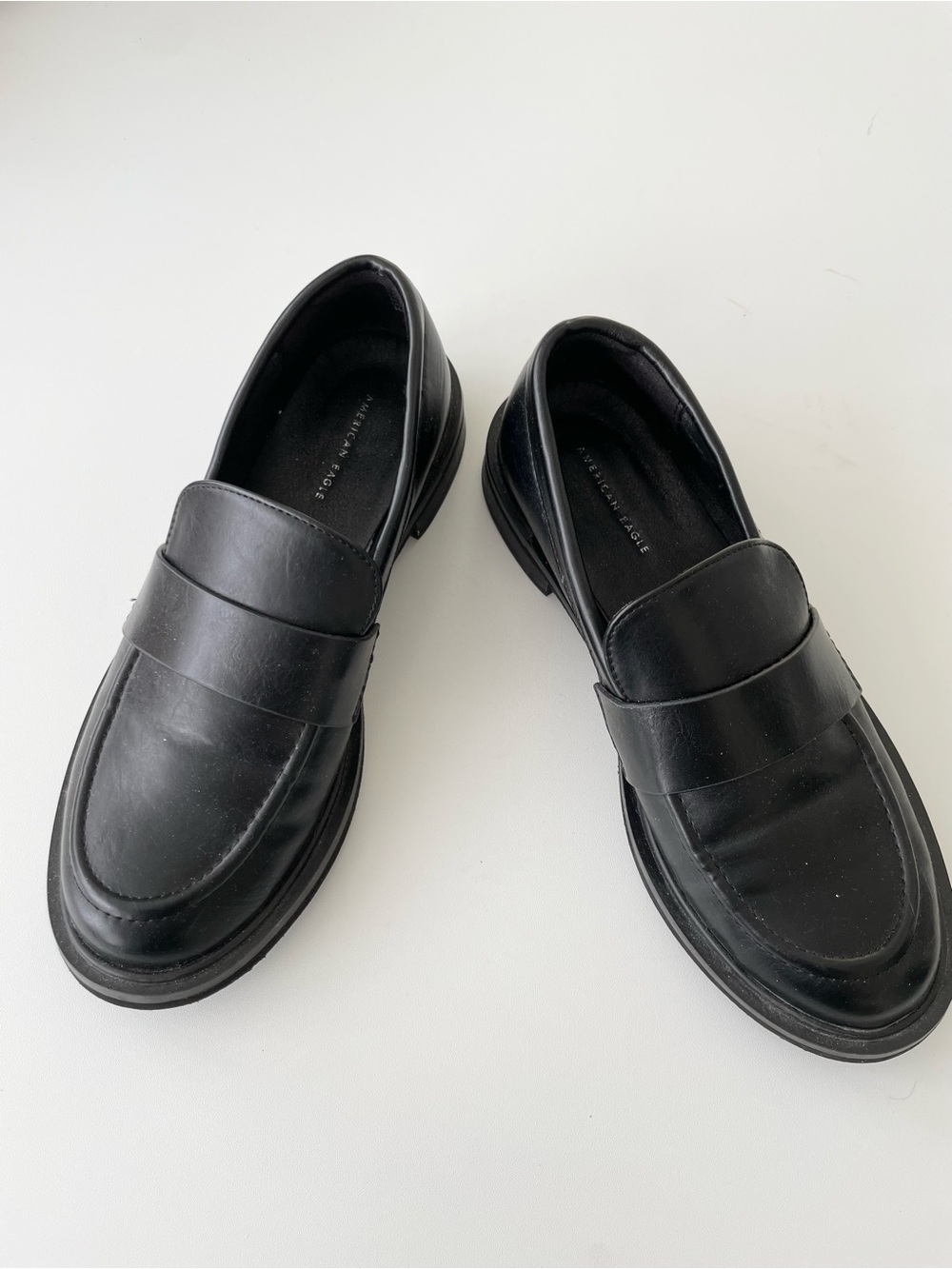 NWOT American Eagle Chunky Sole Loafer in Black Matte Slip On size 5 Y2K Chunk
